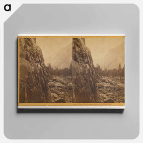 アートパネル-Falls of the Yosemite, Base of Third Fall
 - エドワード マイブリッジ Canvas.