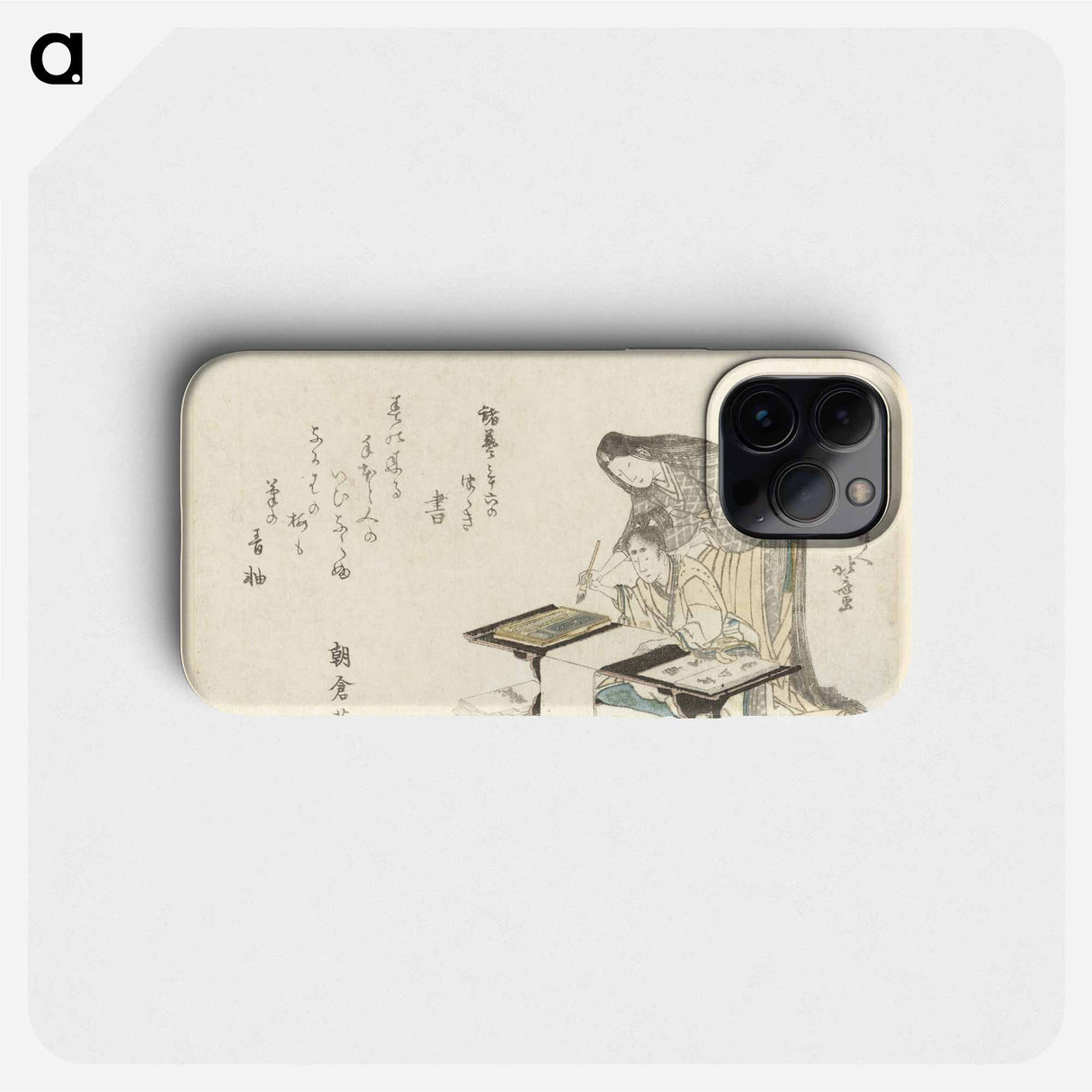 The Calligraphy Lesson - Katsushika Hokusai Phone Case.