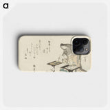 The Calligraphy Lesson - Katsushika Hokusai Phone Case.