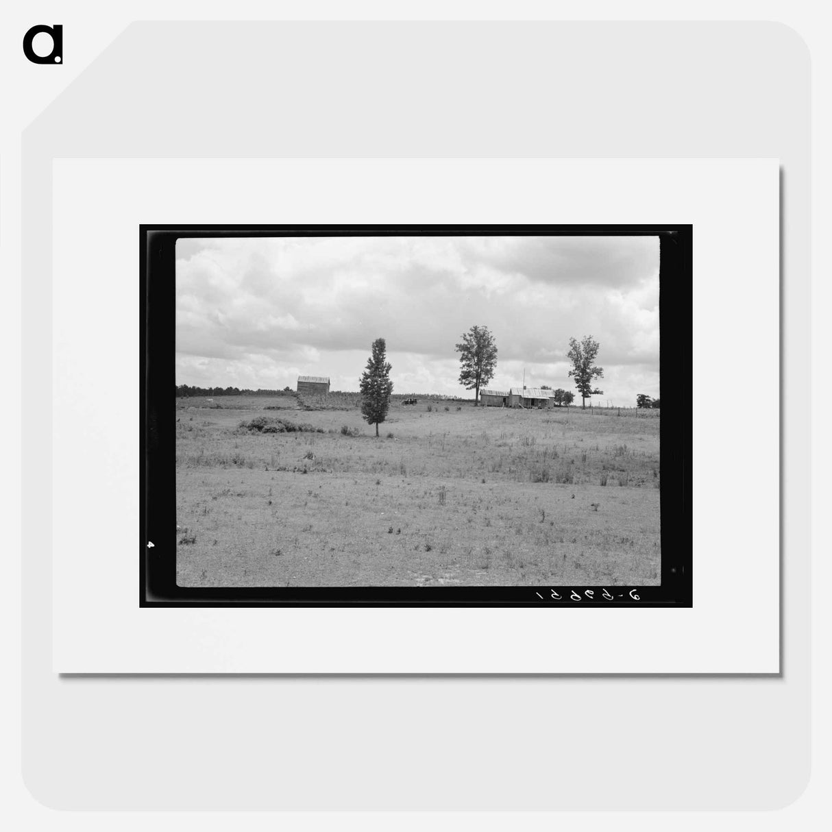 Farmhouse and landscape of tenant family as seen from the road - Dorothea Lange Poster.