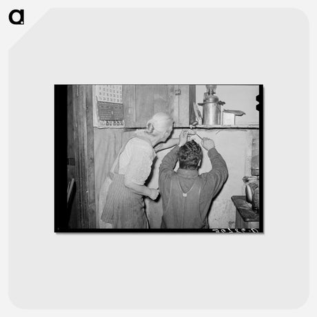 アートポストカード-Papering the Kitchen
 - ラッセル リー Postcard.