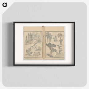 アートポスター-Random sketches by Hokusai volumes 1 to 11 - 葛飾 北斎 Poster.