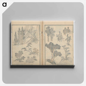 アートパネル-Random sketches by Hokusai volumes 1 to 11 - 葛飾 北斎 Canvas.