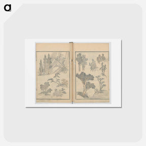 アートポストカード-Random sketches by Hokusai volumes 1 to 11 - 葛飾 北斎 Postcard.