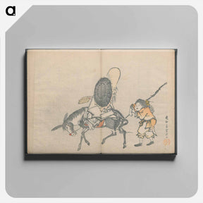 アートパネル-Pages from the New Illustrated Edition of 'Tales of the Water Margin’ - 葛飾 北斎 Canvas.
