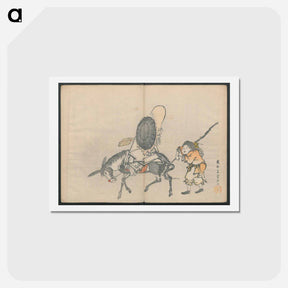 アートポストカード-Pages from the New Illustrated Edition of 'Tales of the Water Margin’ - 葛飾 北斎 Postcard.