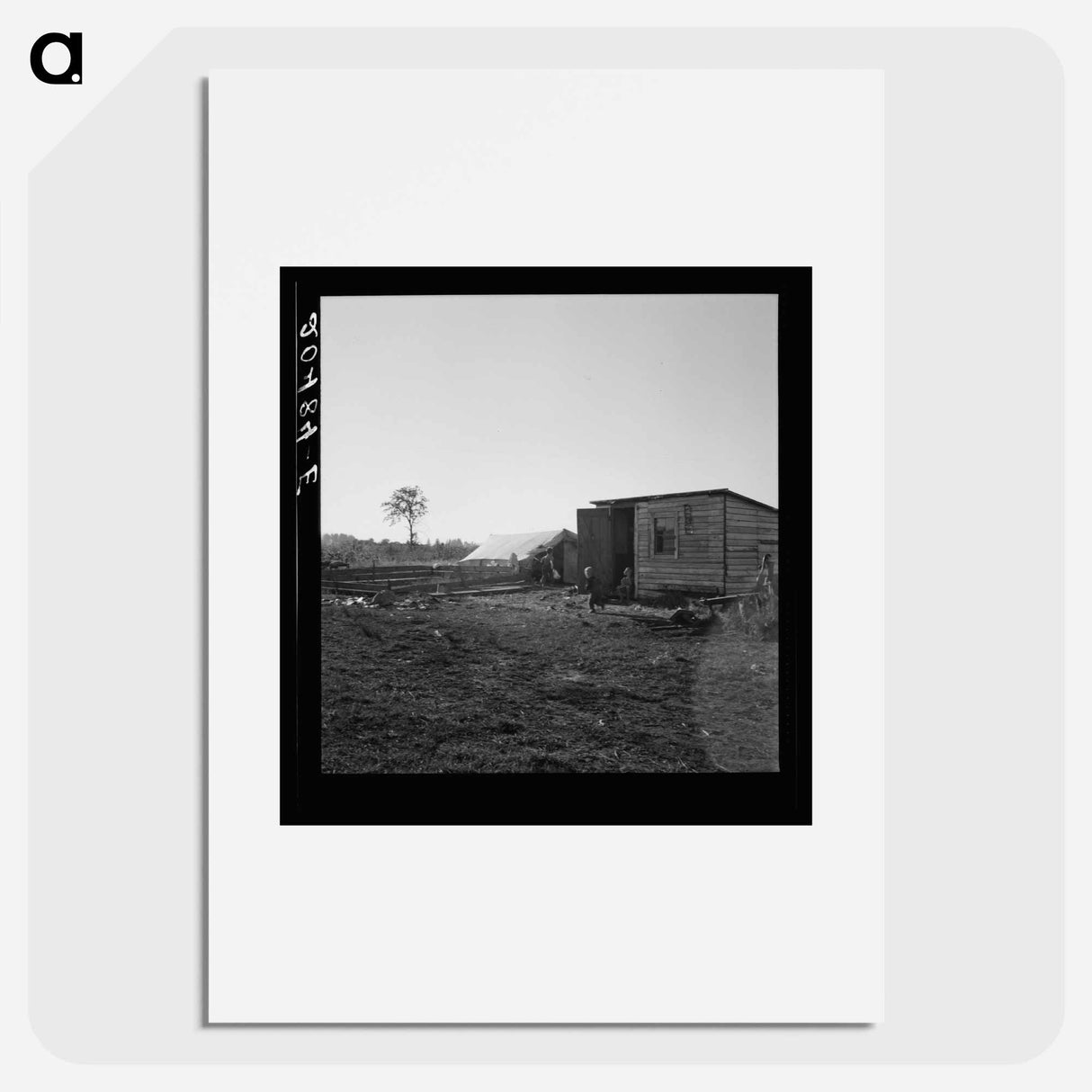 Untitled photo, possibly related to: Oregon, Marion County, near West Stayton. Bean pickers' children in camp at end of day - ドロテア ラング Poster.