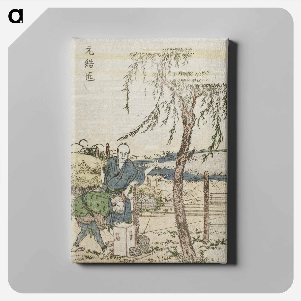 Paper Hair-cord Maker - Katsushika Hokusai Canvas.