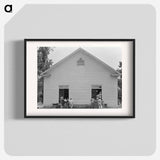 Untitled photo, possibly related to: Congregation entering church. Wheeley's Church. Person County, North Carolina - ドロテア ラング Poster.