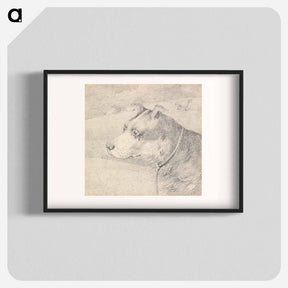 アートポスター-Head and Shoulders of a Collie Dog, Wearing a Leash or Tether, Sketchy Sheep in Background
 - イェール大学アートギャラリー Poster.