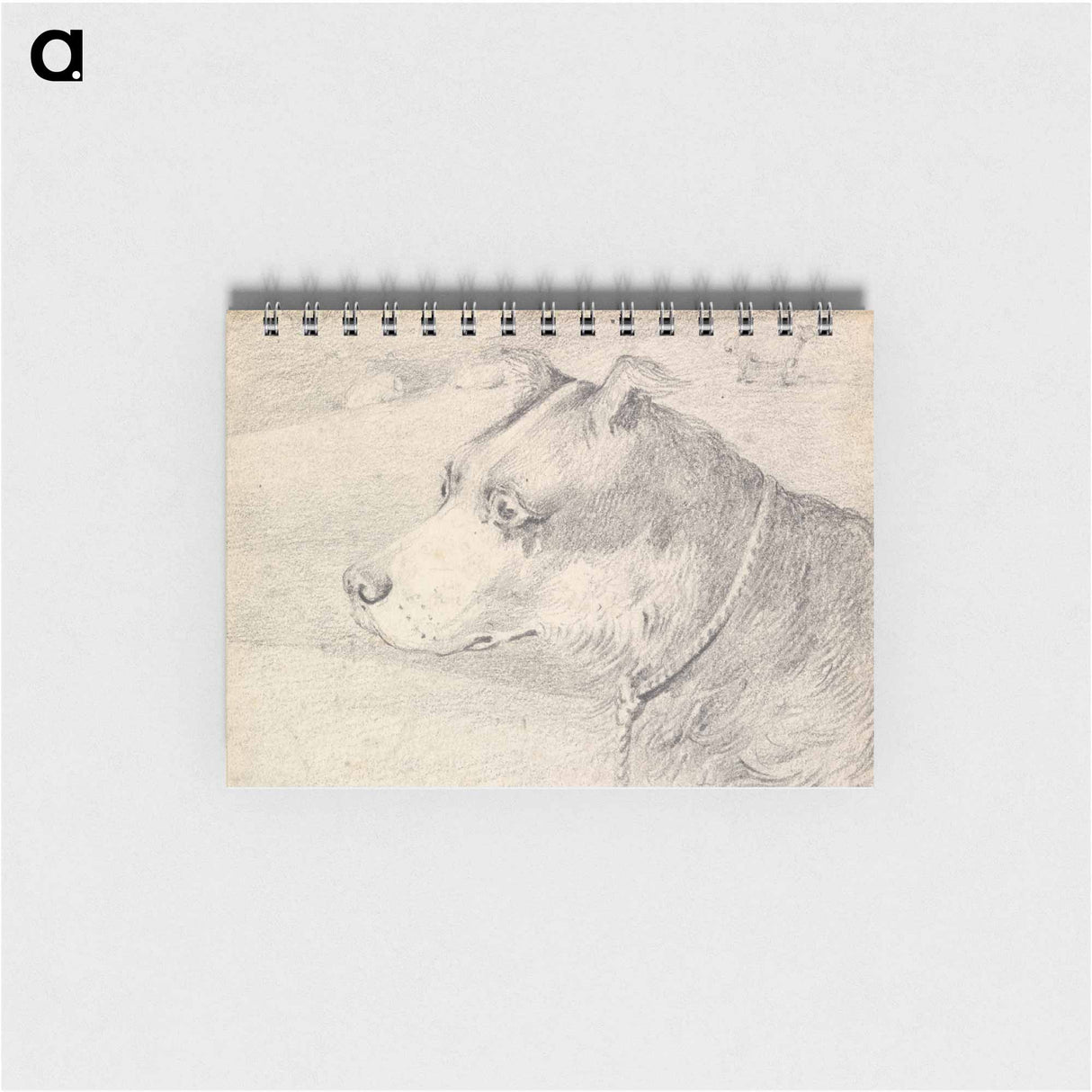 アートメモ帳-Head and Shoulders of a Collie Dog, Wearing a Leash or Tether, Sketchy Sheep in Background
 - イェール大学アートギャラリー Memo.