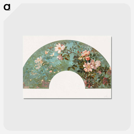 アートポストカード-Flowers in a Fan Shape
 - ボストン公共図書館 Postcard.