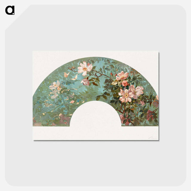 アートポストカード-Flowers in a Fan Shape
 - ボストン公共図書館 Postcard.
