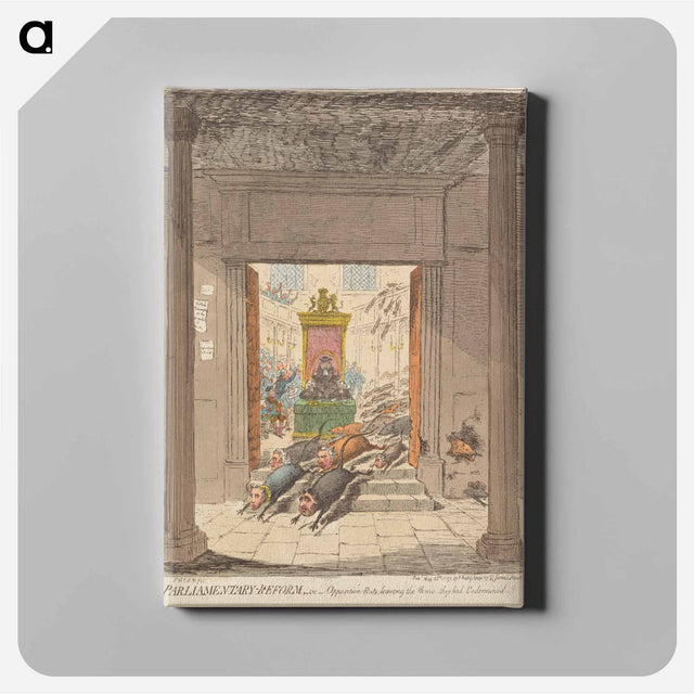 アートパネル-Parliamentary-Reform, - or - Opposition-Rats, Leaving the House They Had Undermined
 - イェール大学アートギャラリー Canvas.