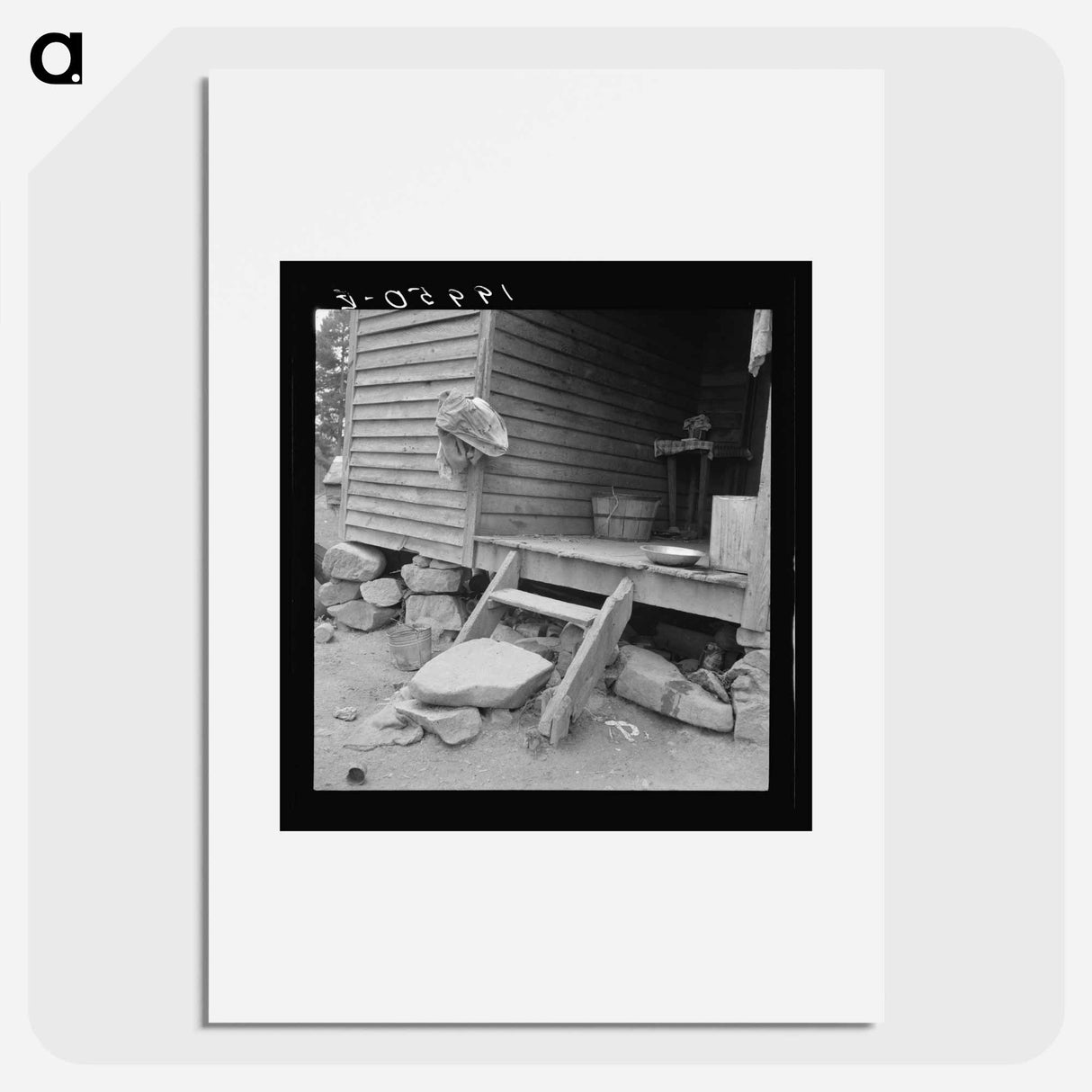 Porch leading to kitchen of sharecropper cabin - Dorothea Lange Poster.