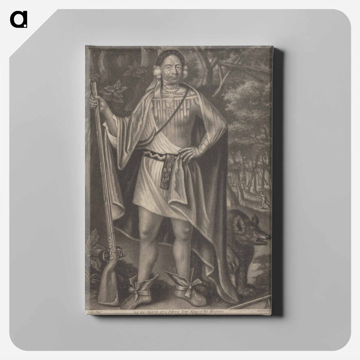 アートパネル-Portraits of Four Indian Kings of Canada: Sa Ga Yeath Pieth Tow, King of the Maquas
 - イェール大学アートギャラリー Canvas.