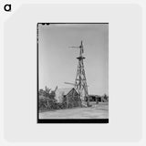 アートポストカード-Windmill on the Rall Farm
 - ラッセル リー Postcard.