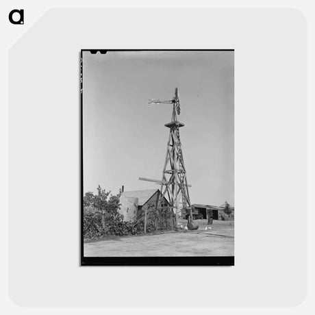 アートポストカード-Windmill on the Rall Farm
 - ラッセル リー Postcard.