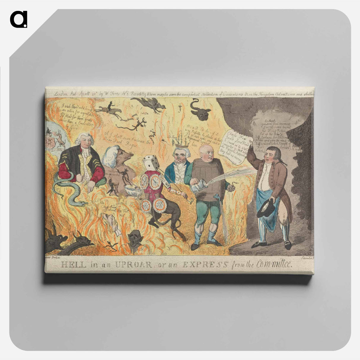 アートパネル-"Hell in an Uproar: or an Express from the Committee"
 - イェール大学アートギャラリー Canvas.