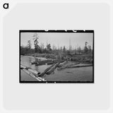 アートポストカード-Lumberjack's Log Raft
 - ラッセル リー Postcard.
