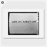 Farm Security Administration (FSA) emergency migratory labor camp. Row of tents, homes of pea pickers seem across recreational grounds. Near Calipatria, Imperial Valley, California - ドロテア ラング Poster.