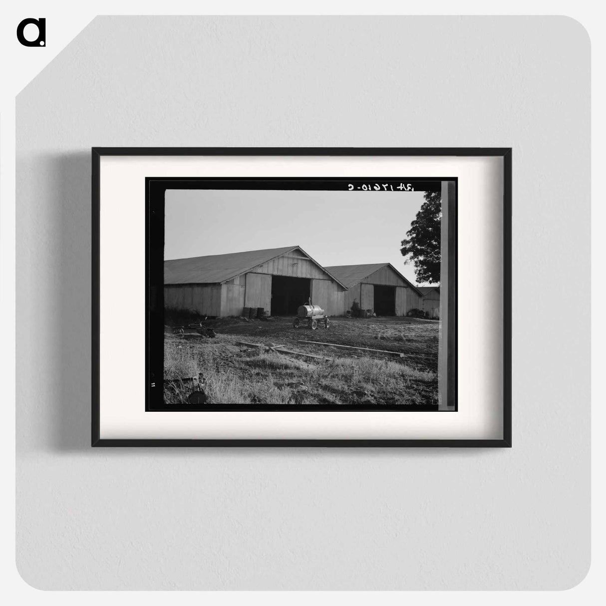 Tractor garage at the Aldridge Plantation near Leland, Mississippi - Dorothea Lange Poster.