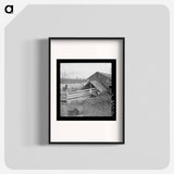 Farm buildings, slab construction, on new stump farm. Boundary County, Idaho. - Dorothea Lange Poster.