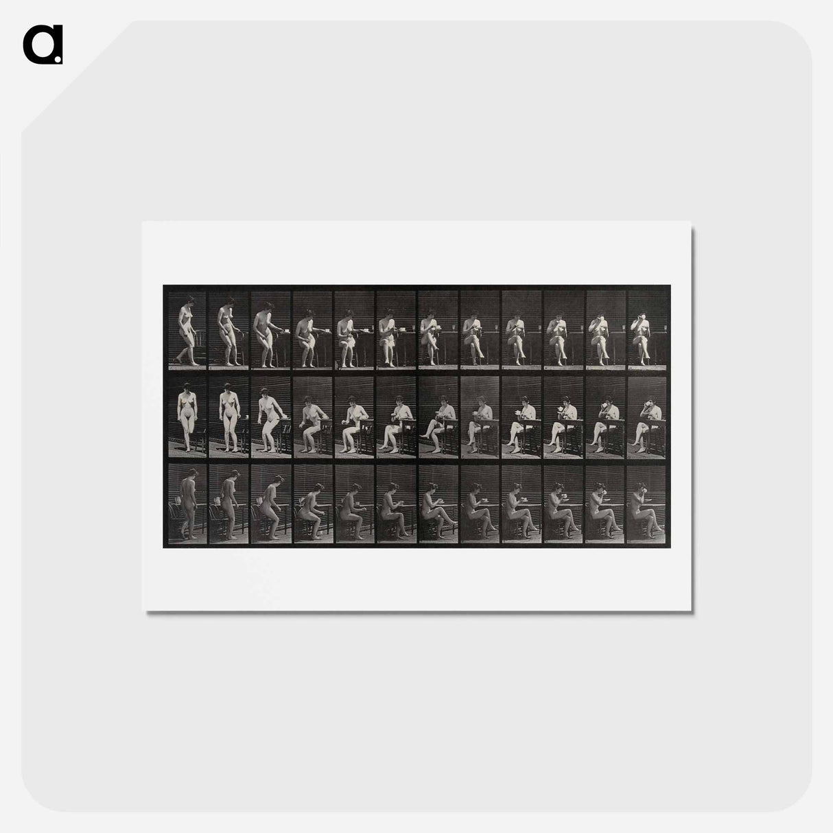 アートポストカード-Woman Drinking
 - エドワード マイブリッジ Postcard.