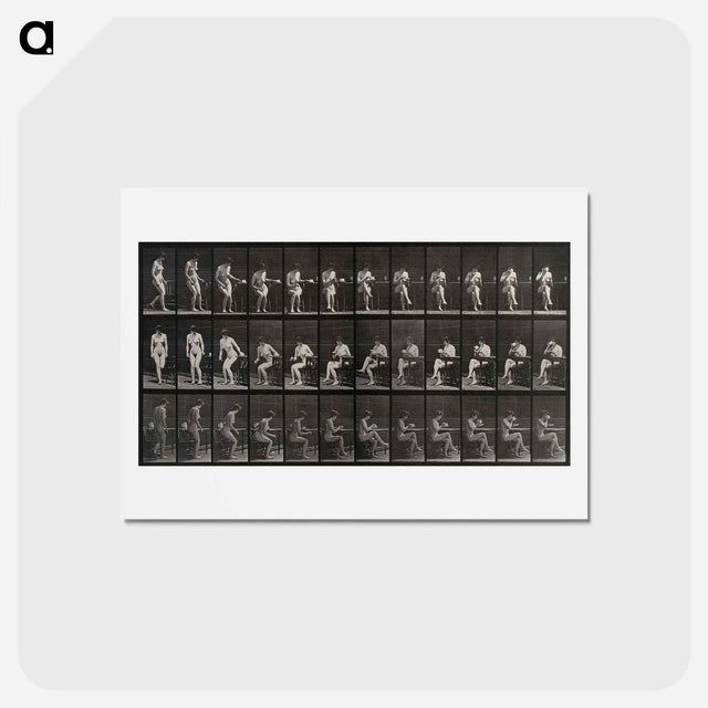 アートポストカード-Woman Drinking
 - エドワード マイブリッジ Postcard.