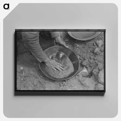 アートパネル-Washing Dishes in Lumber Camp
 - ラッセル リー Canvas.