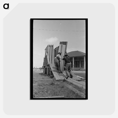 アートポストカード-House Erection
 - ラッセル リー Postcard.