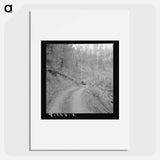 Bringing in load of logs late in the afternoon from the woods to the mill over road three miles long which members built with pick and shovel. Ola self-help co-op farm, Gem County, Idaho. See general - ドロテア ラング Poster.