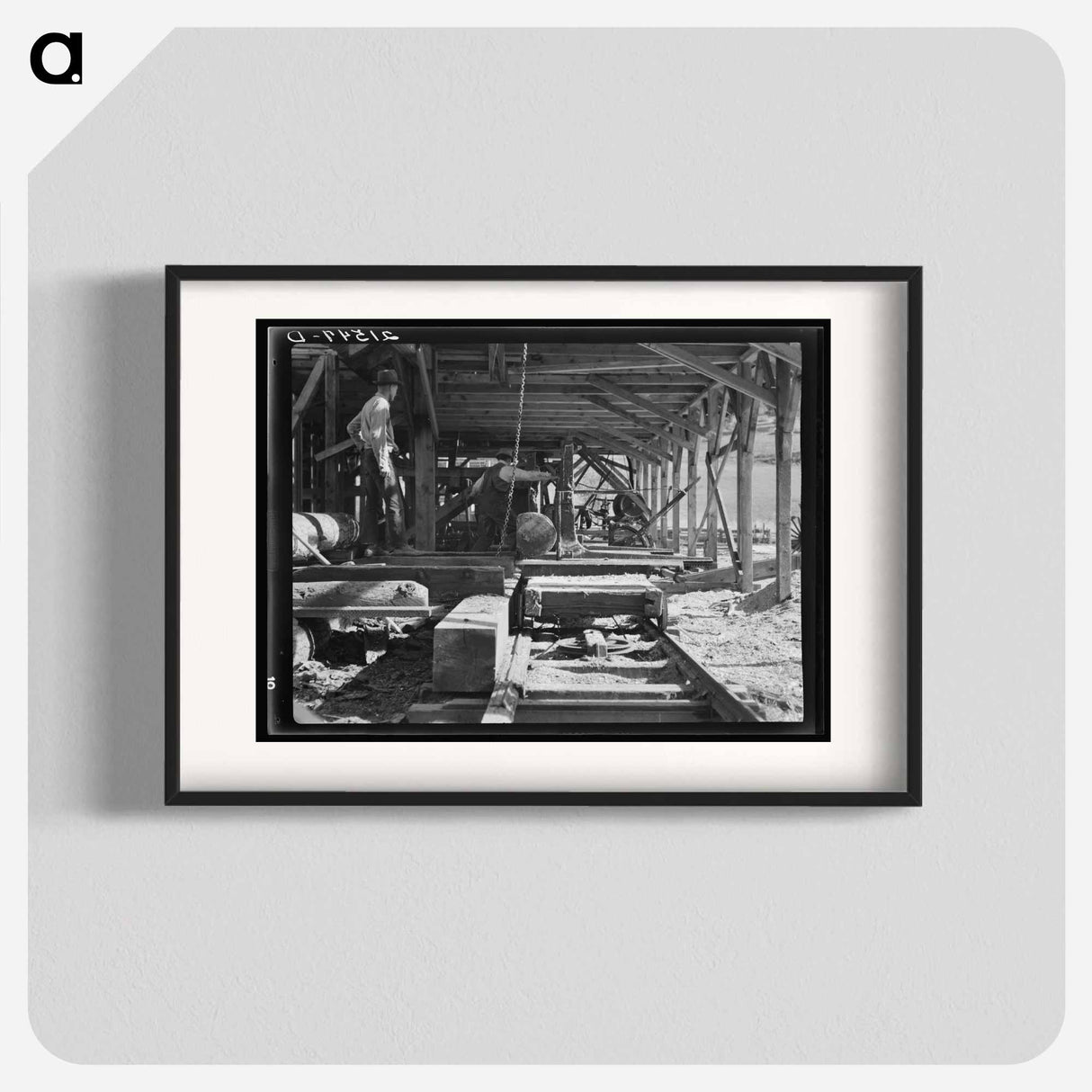 Untitled photo, possibly related to: The sawmill in operation. It was built by the farmer members of the Ola self-help sawmill co-op. Gem County, Idaho. General caption 48 - ドロテア ラング Poster.