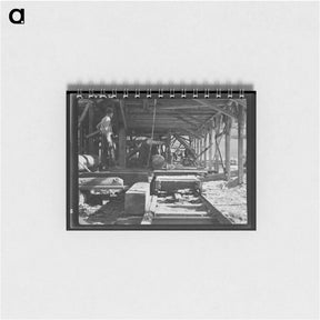 アートメモ帳-Untitled photo, possibly related to: The sawmill in operation. It was built by the farmer members of the Ola self-help sawmill co-op. Gem County, Idaho. General caption 48 - ドロテア ラング Memo.