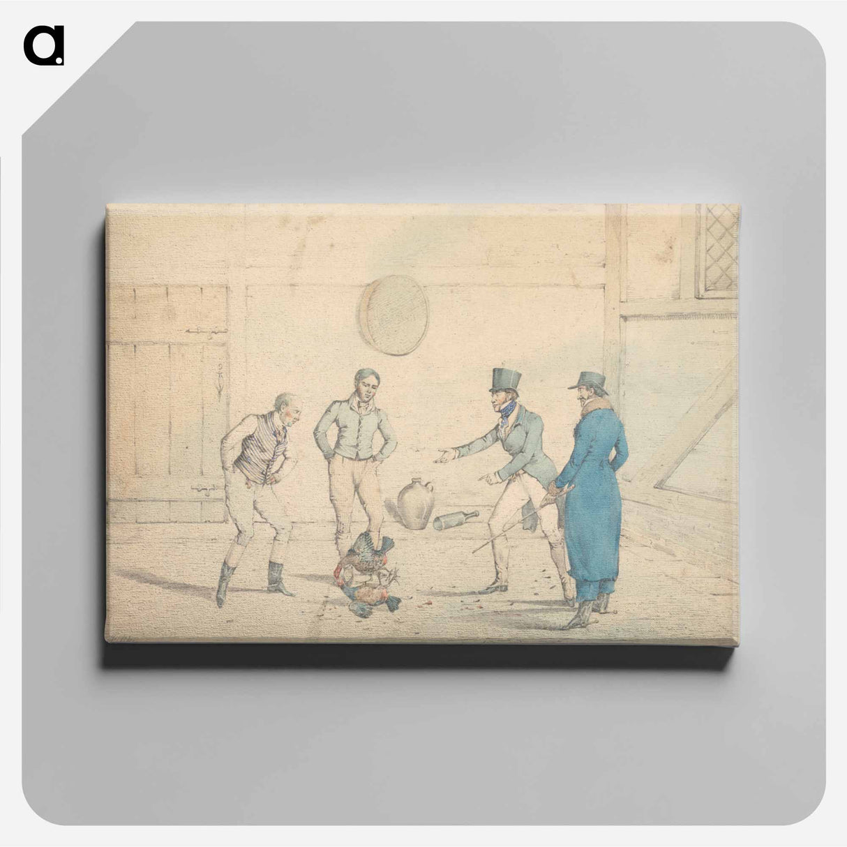 アートパネル-A Cock-Fight Watched by Four Men in an Out-House: The Fight
 - イェール大学アートギャラリー Canvas.