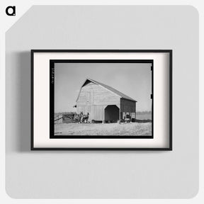 アートポスター-Barn with Farmer and Livestock
 - ラッセル リー Poster.