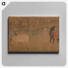 アートパネル-Figures and Horses in Landscape
 - バーンズ・コレクション Canvas.