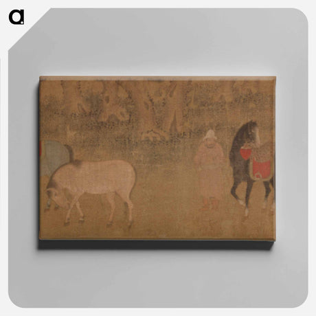アートパネル-Figures and Horses in Landscape
 - バーンズ・コレクション Canvas.