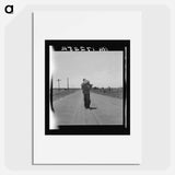 Man going home with relief. Bought provisions. Near Oil City, Oklahoma. Carter County. - Dorothea Lange Poster.