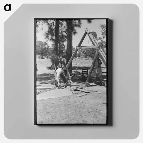 アートパネル-Roping a Horse in Texas
 - ラッセル リー Canvas.