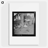 Tent interior in a pea pickers' camp - Dorothea Lange Poster.