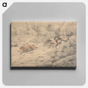 アートパネル-Spaniel Chasing a Hare
 - イェール大学アートギャラリー Canvas.