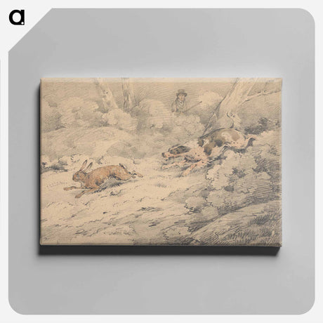 アートパネル-Spaniel Chasing a Hare
 - イェール大学アートギャラリー Canvas.