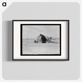 アートポスター-Tent housing a family of four who will be returned to Oklahoma by the Relief Administration. - ドロテア ラング Poster.