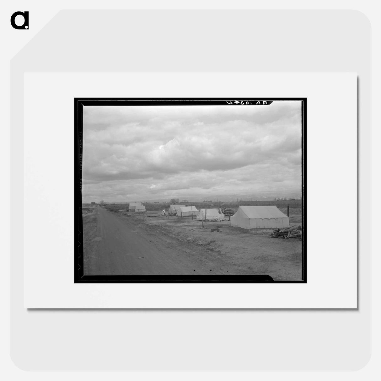 Roadside ranch camp owned by large grower who is opposed to Resettlement Administration's Kern County migrant camp. California. - Dorothea Lange Poster.