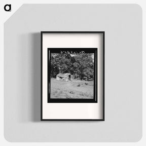 アートポスター-Family camped on U.S. Highway 63. Cache County, Oklahoma. - ドロテア ラング Poster.