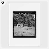 Family camped on US Highway 63. Cache County, Oklahoma. - Dorothea Lange Poster.