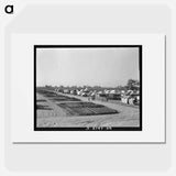 View of Kern County migrant camp showing community garden plots - Dorothea Lange Poster.