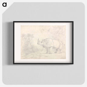 アートポスター-A Rhinoceros Standing on a River Bank
 - イェール大学アートギャラリー Poster.