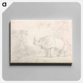 アートパネル-A Rhinoceros Standing on a River Bank
 - イェール大学アートギャラリー Canvas.